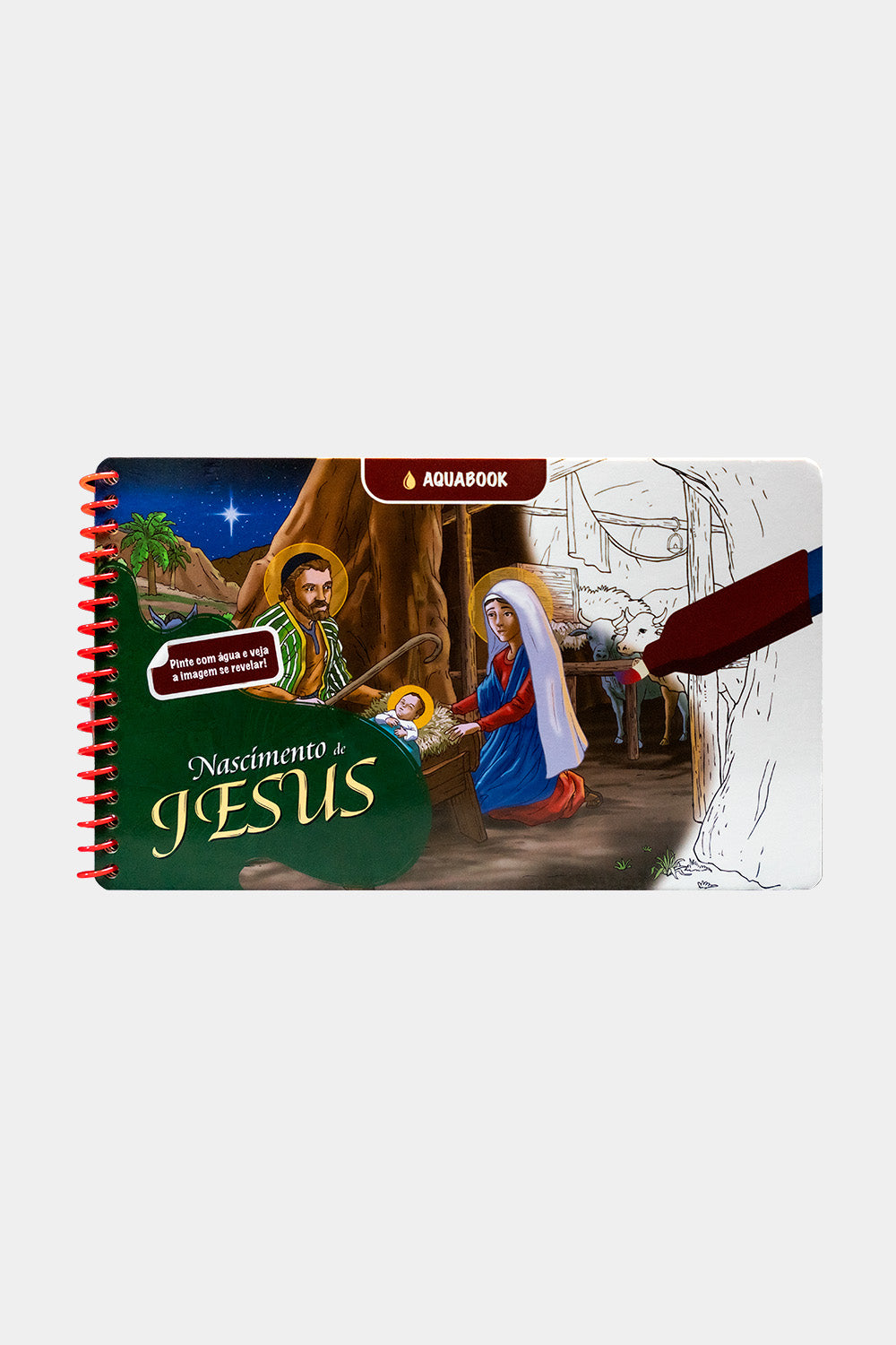 Aquabook: Nascimento do Menino Jesus – Pinte com Água + Caneta de Brinde
